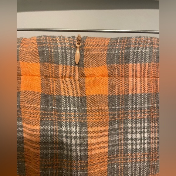 Endless rose orange plaid midi skirt small - Picture 5 of 6